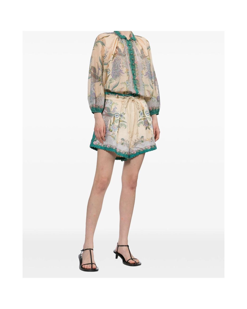 Zimmermann Multicolor Jewel Button Printed Top