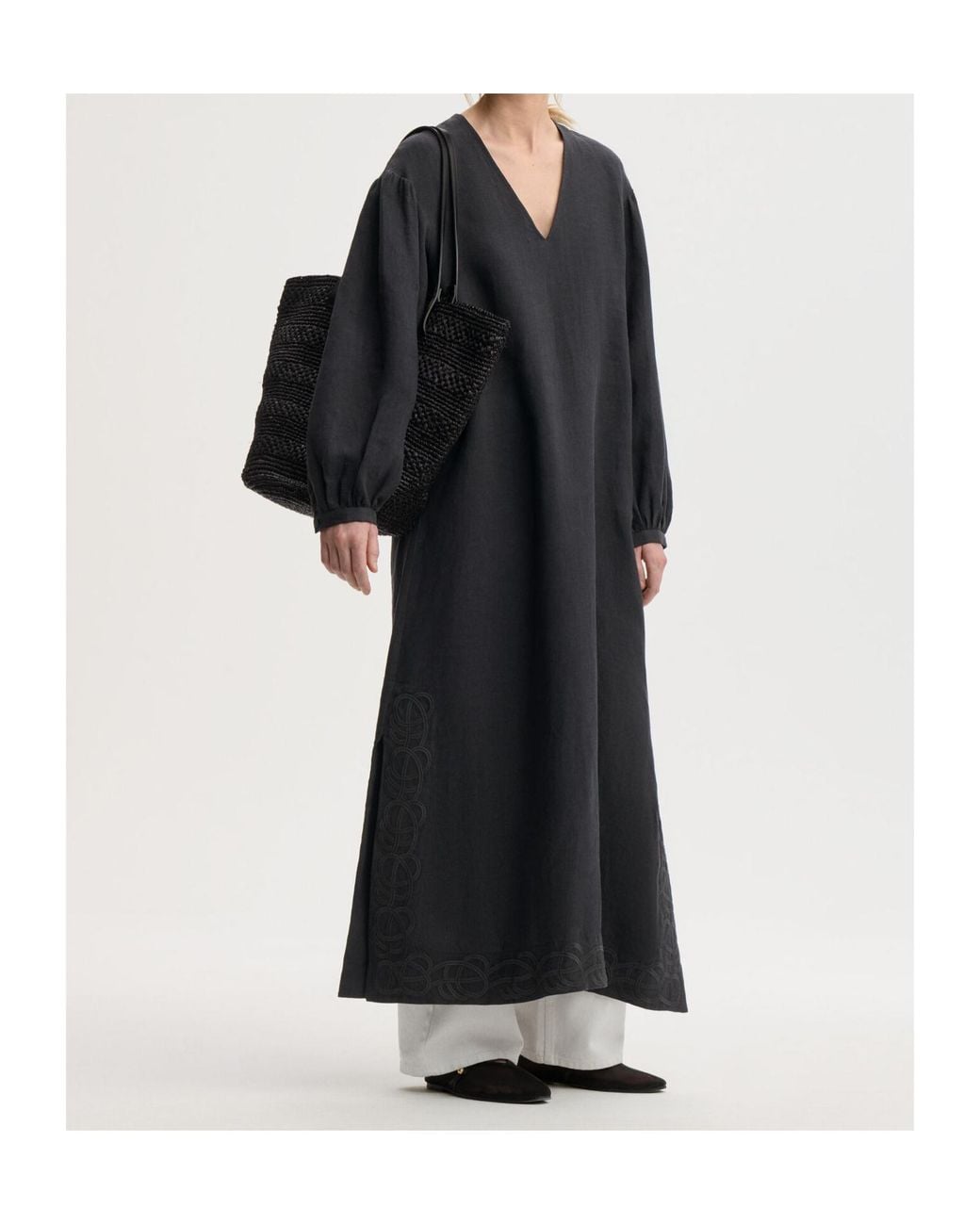 By Malene Birger Blue Louise Embroidered Maxi Dress