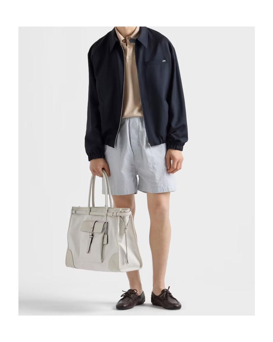 Prada Blue Zip-Up Blouson Jacket for men