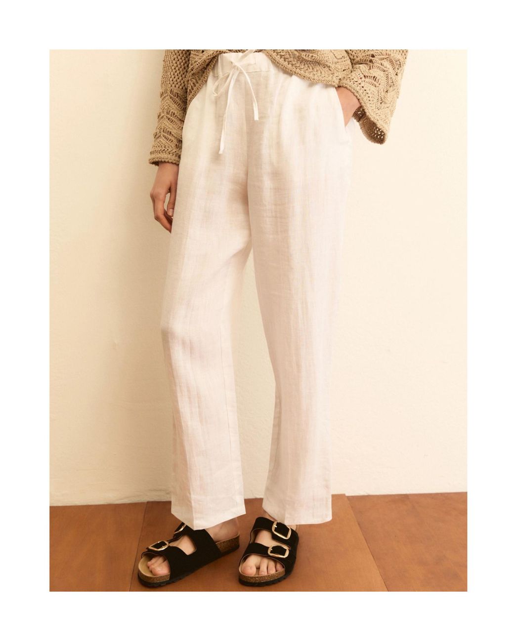 Marella Natural Linen Canvas Joggers