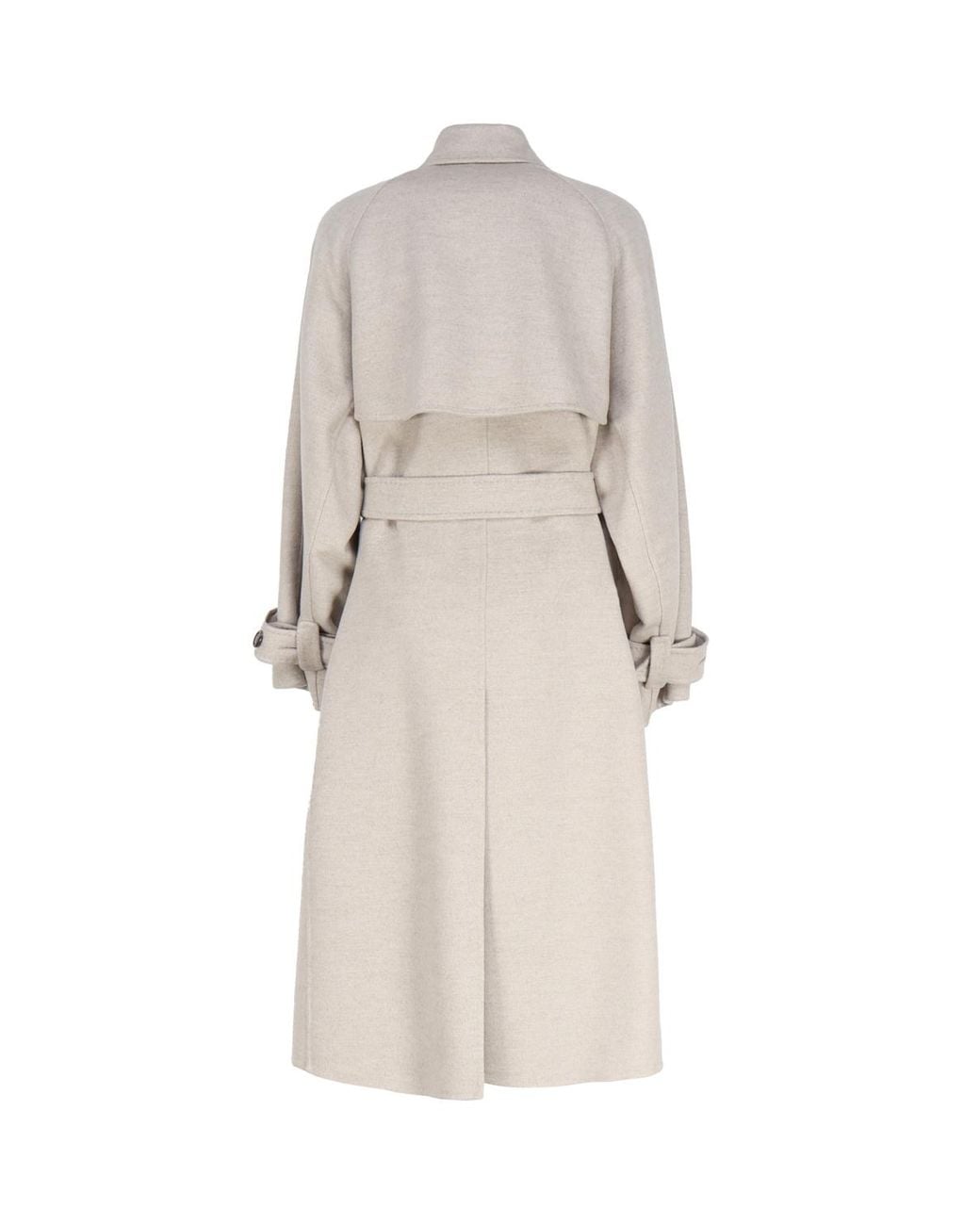 Max Mara White Falcone Oversized Belted Trench Coat