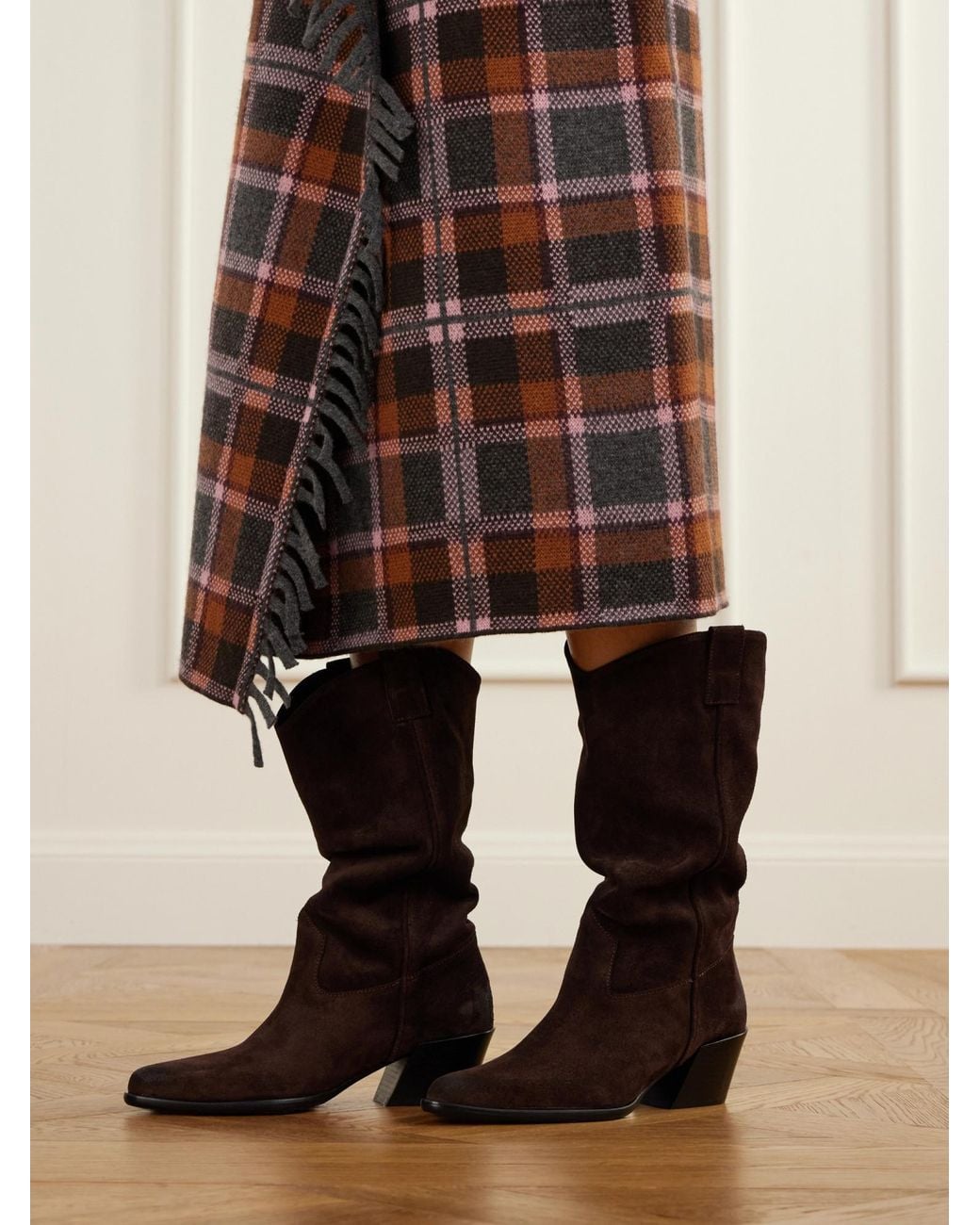 Staud Brown Suede Ankle Boots