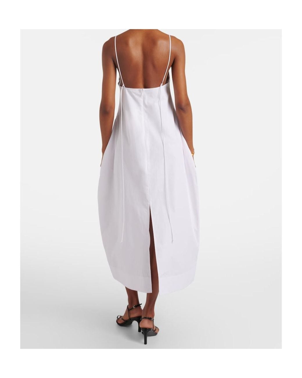 Rohe White Cotton Back Slit Dress