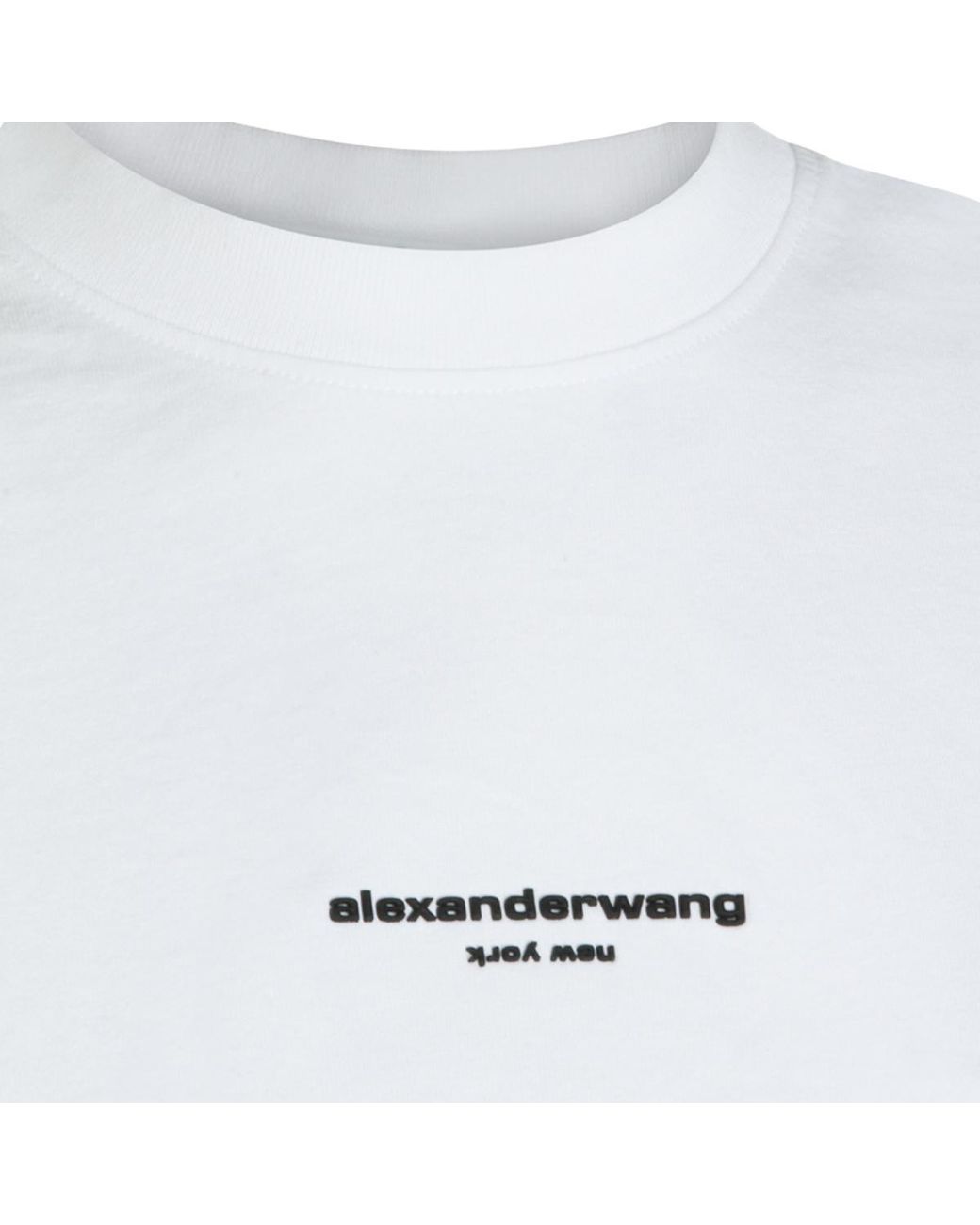 Alexander Wang White Shrunken Logo T-Shirt