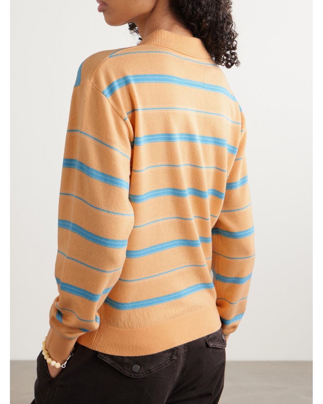 Guest In Residence Yellow Striped Polo Shirt