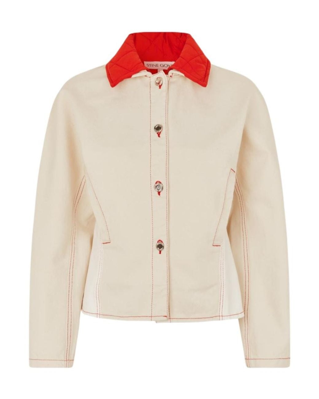 Stine Goya White Logo Denim Jacket