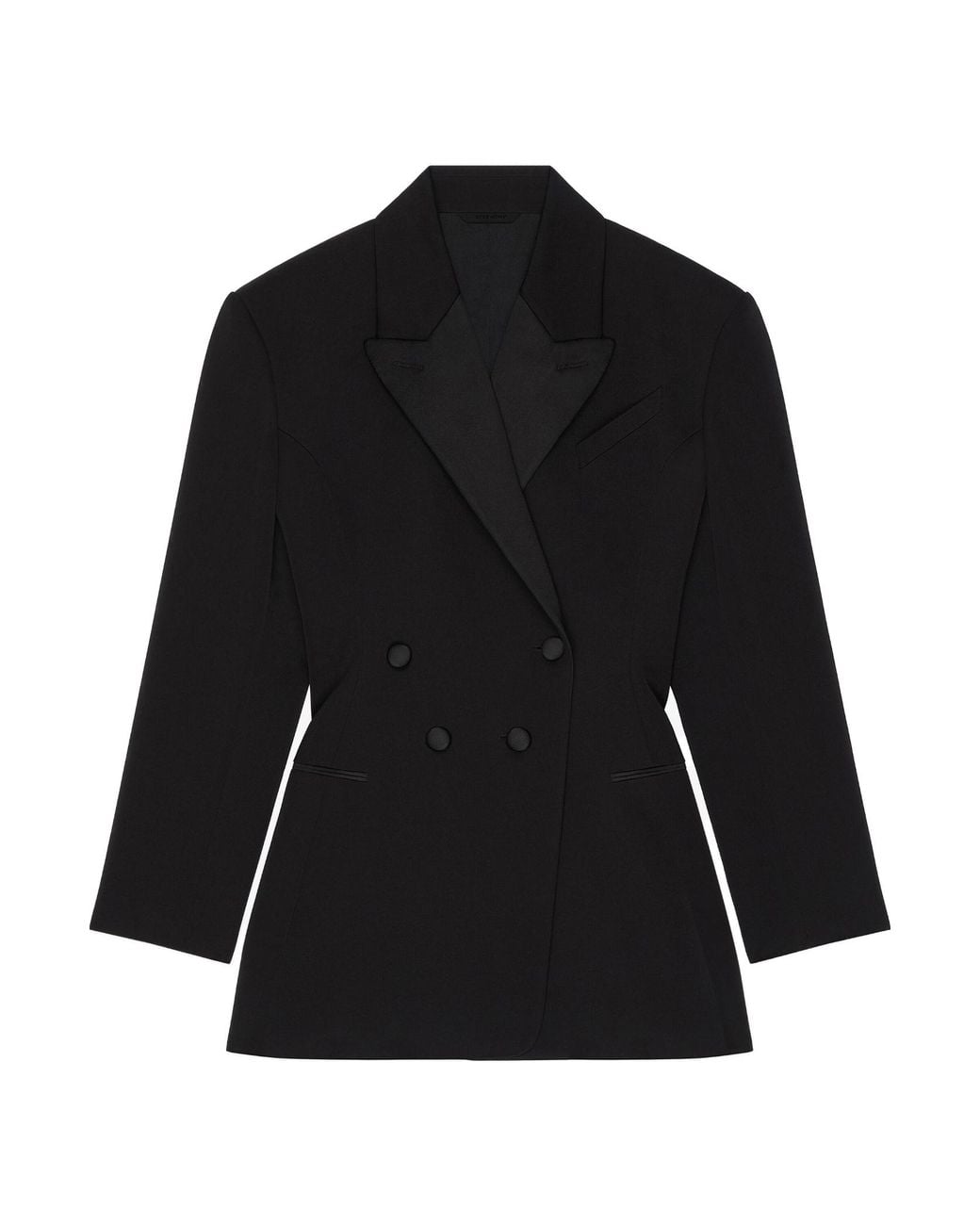 Givenchy Black Pleated Double-Breasted Blazer