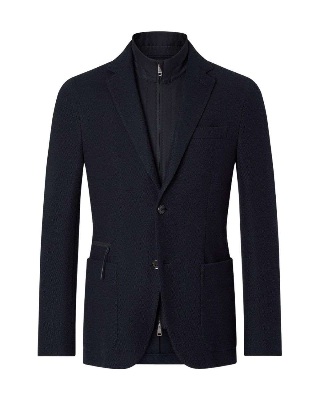 Zegna Blue Flap-Pocket Blazer for men