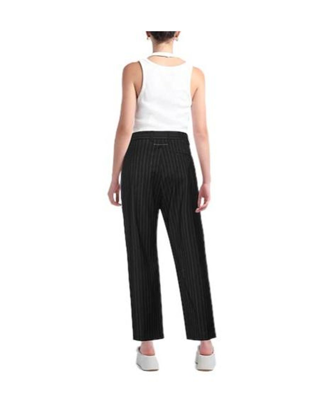 MM6 by Maison Margiela Black Colourful Striped Trousers