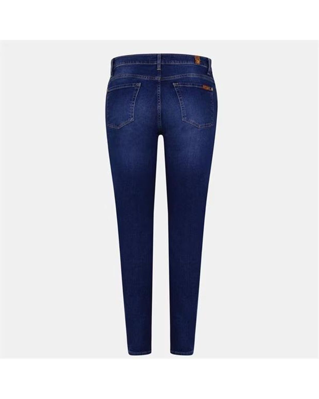 7 For All Mankind Blue High Waist Skinny Crop Jeans