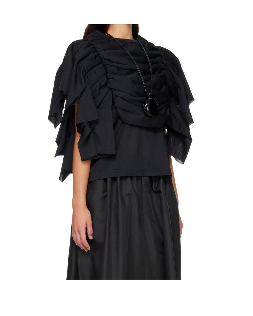 Comme des Garçons Black Pleated Top