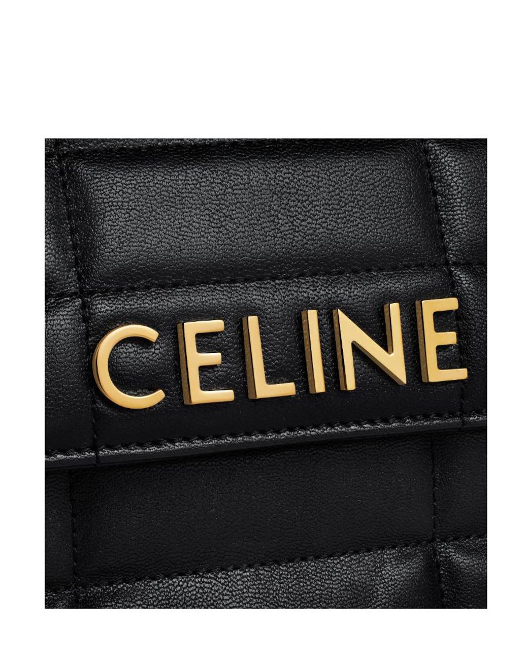 Céline Black Chain Shoulder Bag Matelasse Monochrome