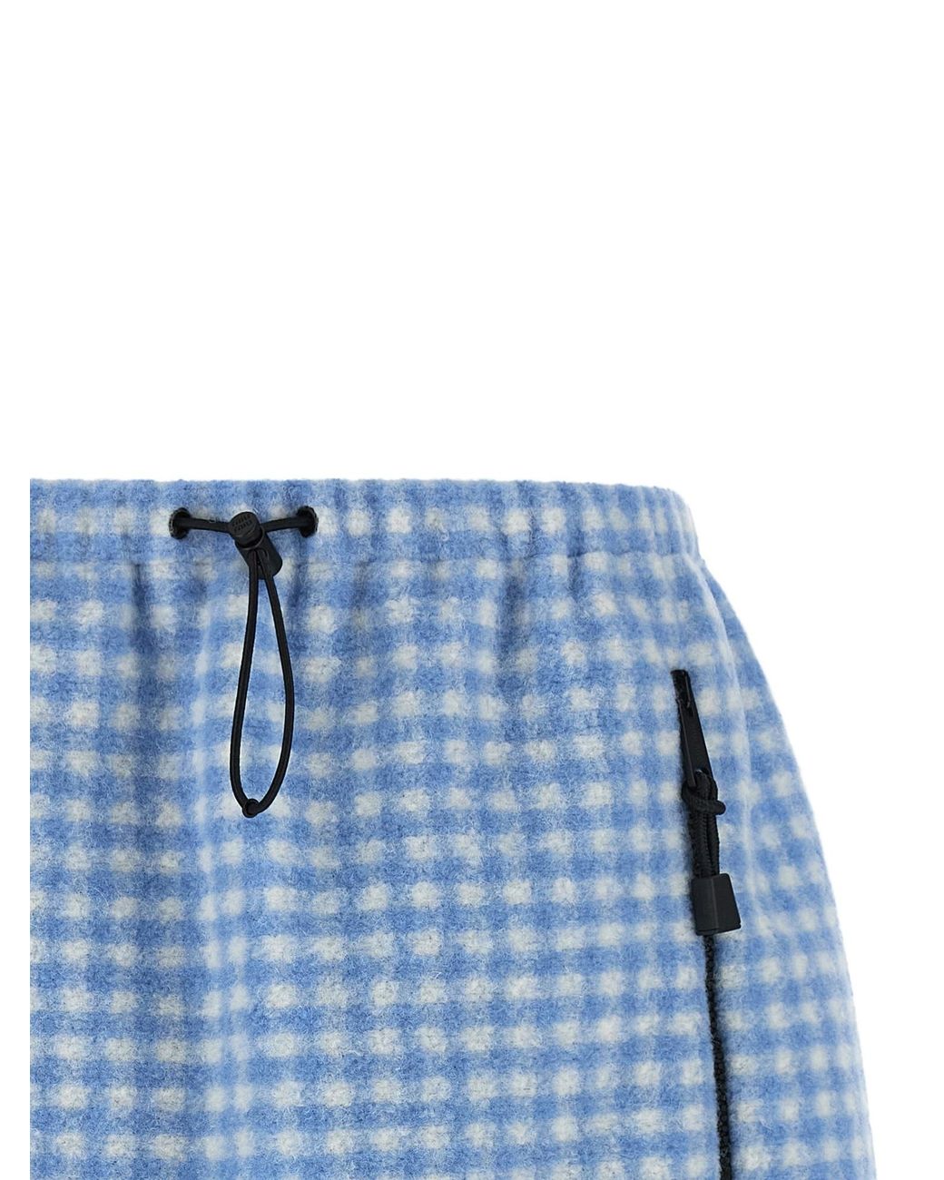 Miu Miu Blue Vichy Fleece Miniskirt