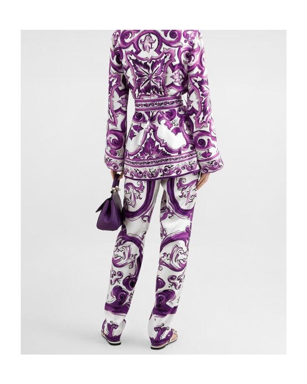 Dolce & Gabbana Purple Silk Trousers