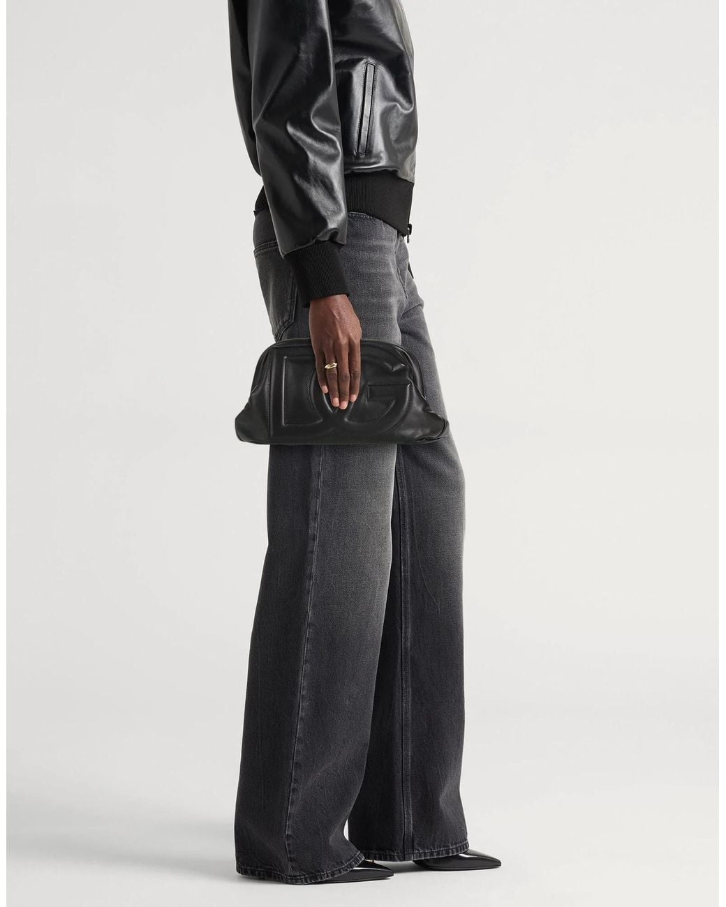 Dolce & Gabbana Black Shoulder Strap Clutch