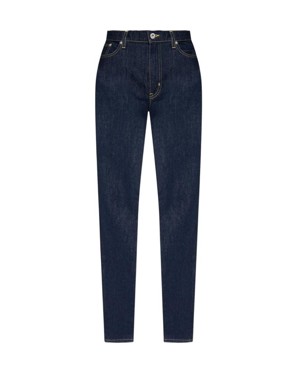 KENZO Blue Asagao Straight-Leg Mid-Rise Jeans