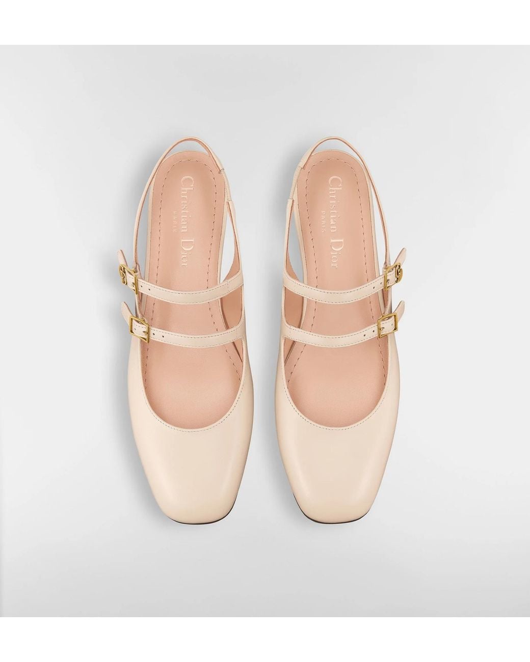 Dior White Cherie Slingback Flat