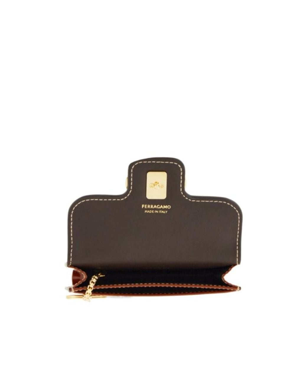 Ferragamo Brown Ferragamo Gancini Card Holder
