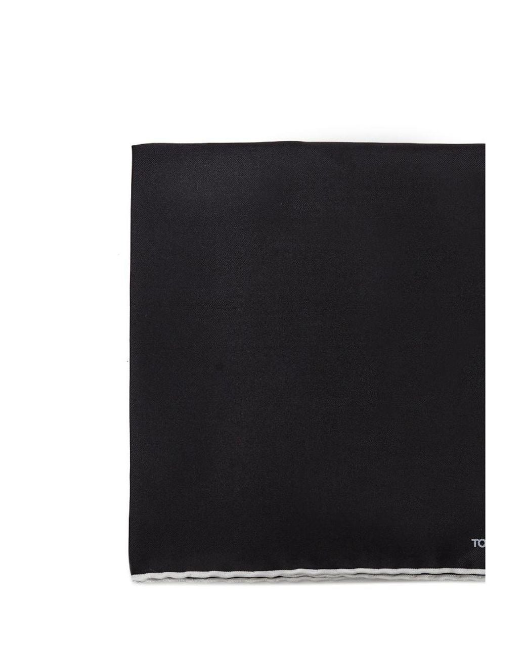 Tom Ford Black Embroidered Square Scarf With Logo for men