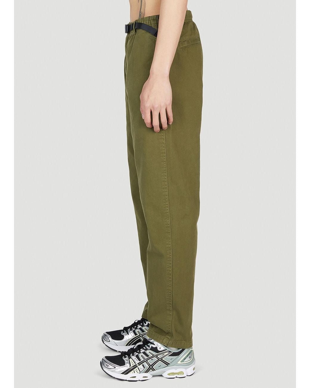 Gramicci Green Elastic-Waist Straight-Leg Pants for men