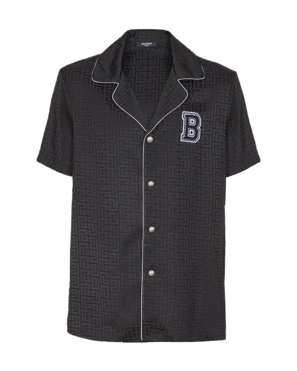 Balmain Black Varsity Pyjama Shirt for men