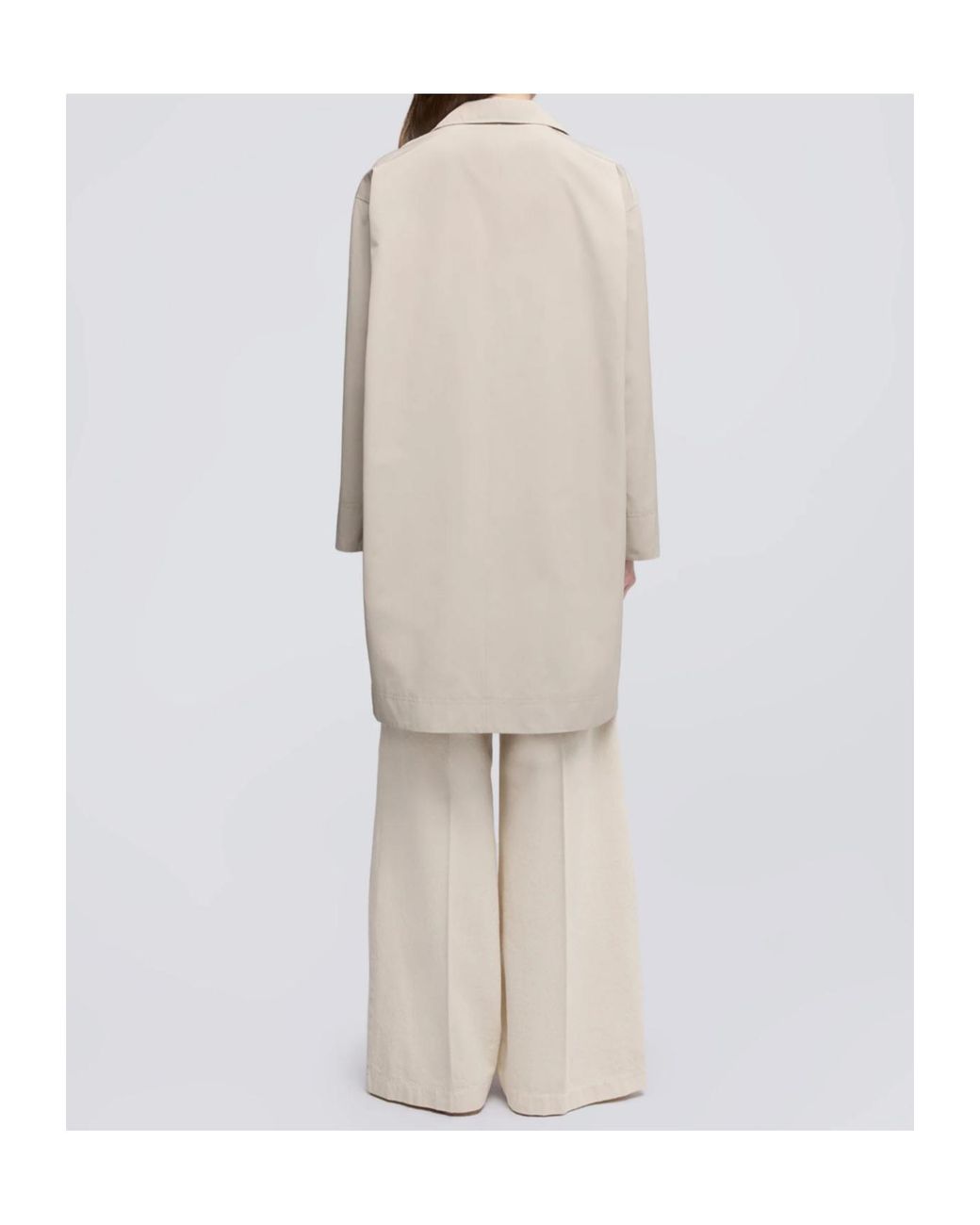 Aspesi Natural Collared Long-Sleeved Raincoat