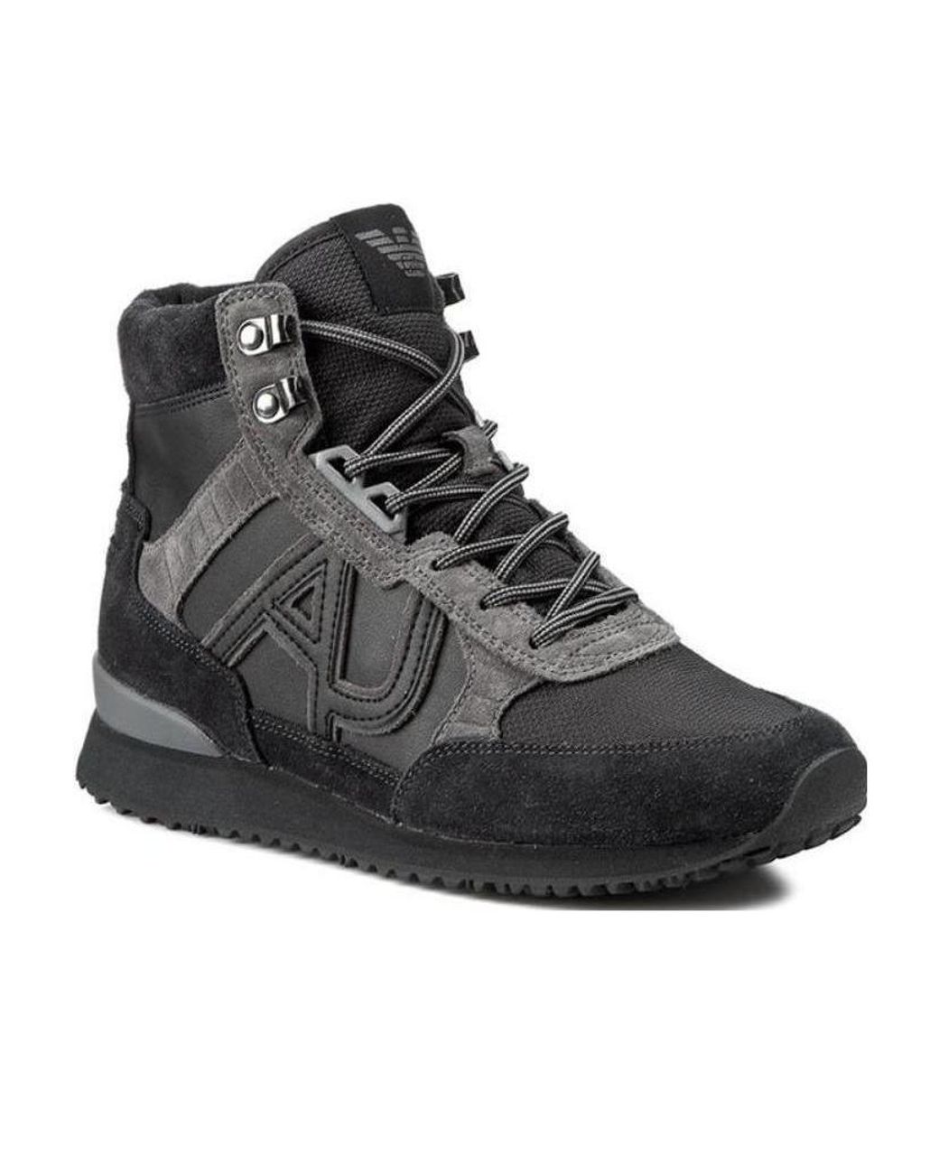 Armani Jeans Black High-Top Leisure Sneakers for men