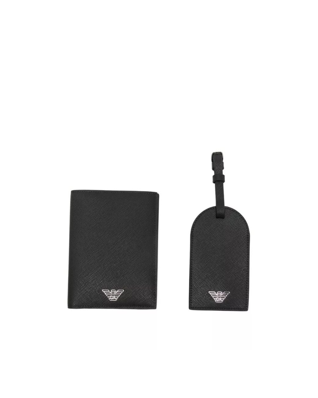Emporio Armani Black Logo Travel Passport Holder for men
