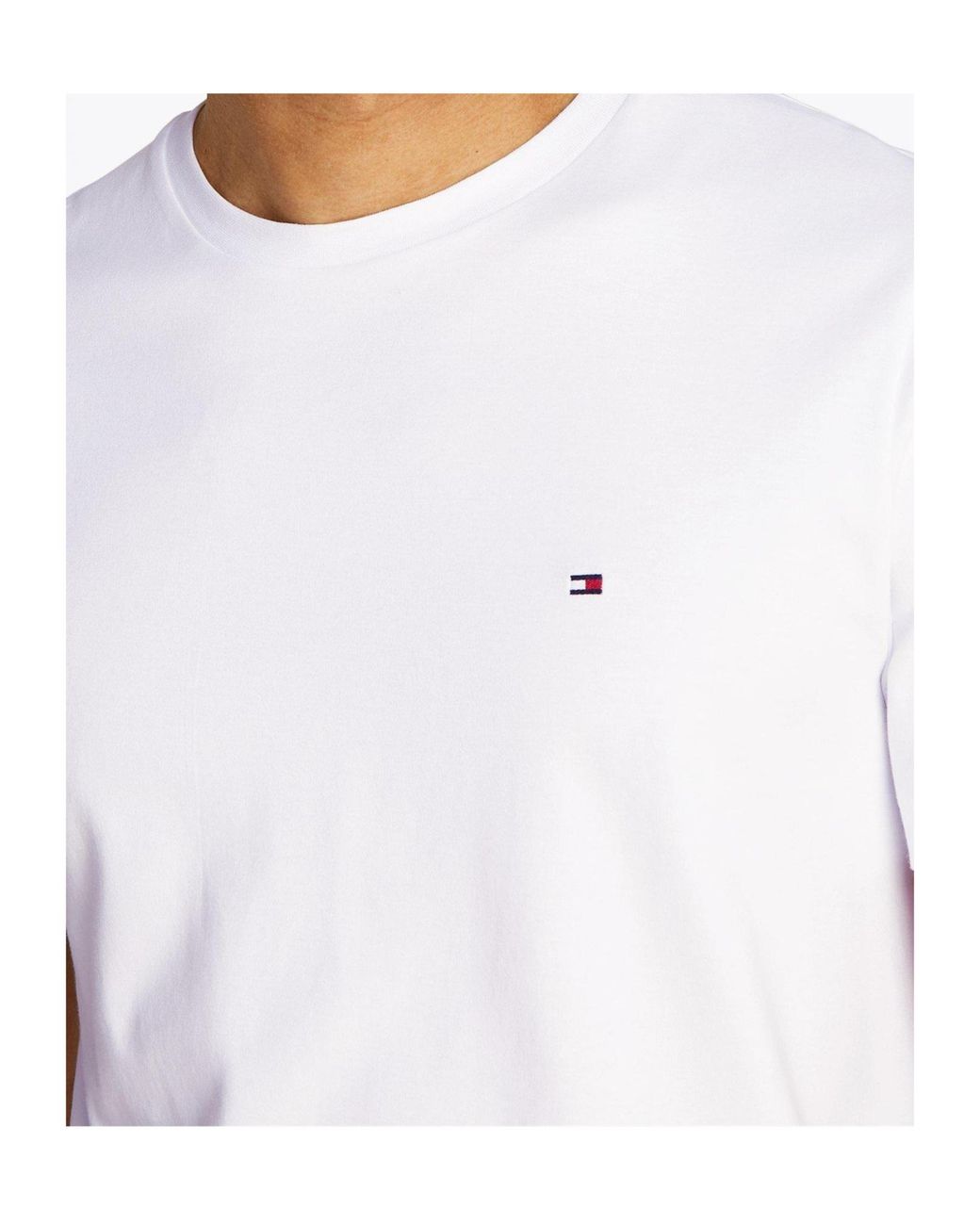 Tommy Hilfiger White Logo Short Sleeve T-Shirt for men