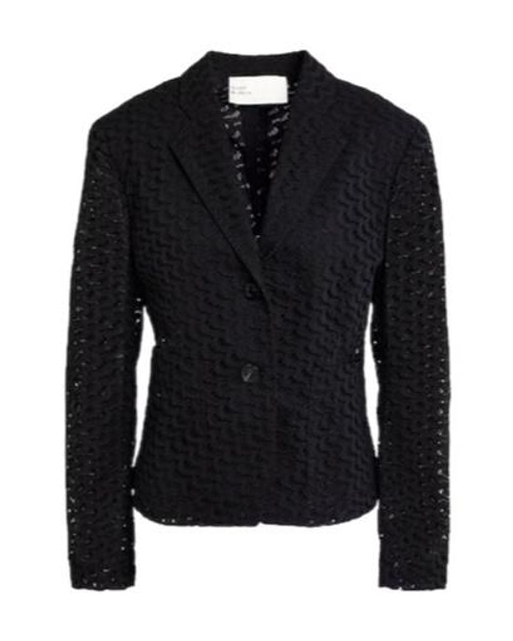 Tory Burch Black Hollowed-Out Embroidered Suit Jacket