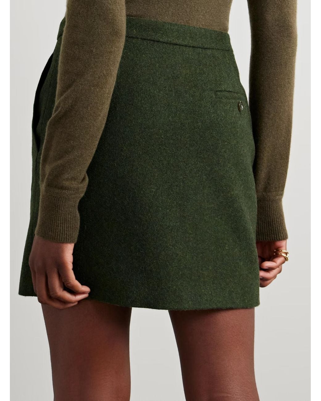 Bally Green Wool Mini Skirt
