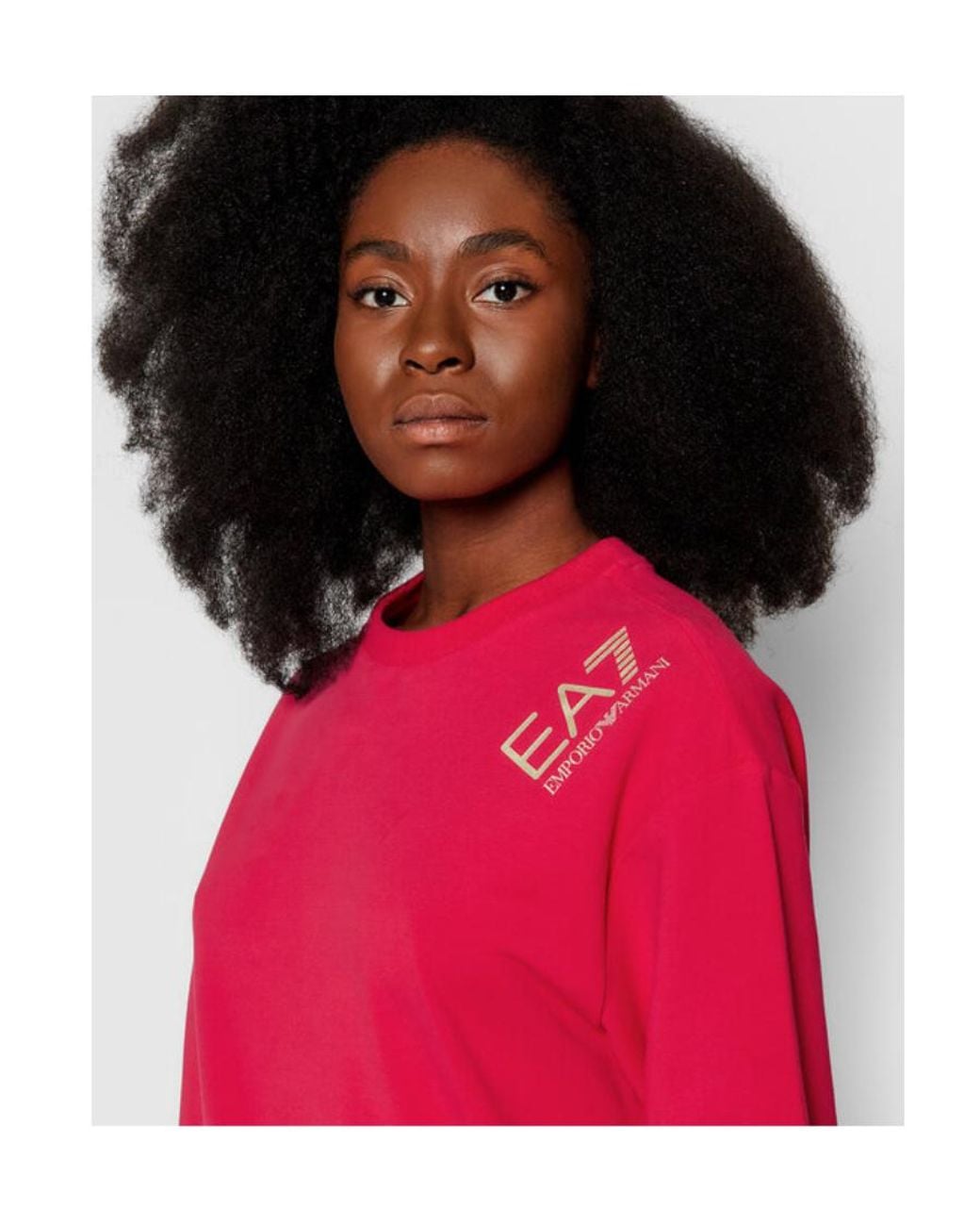 EA7 Red Logo Details Pullover Hoodie