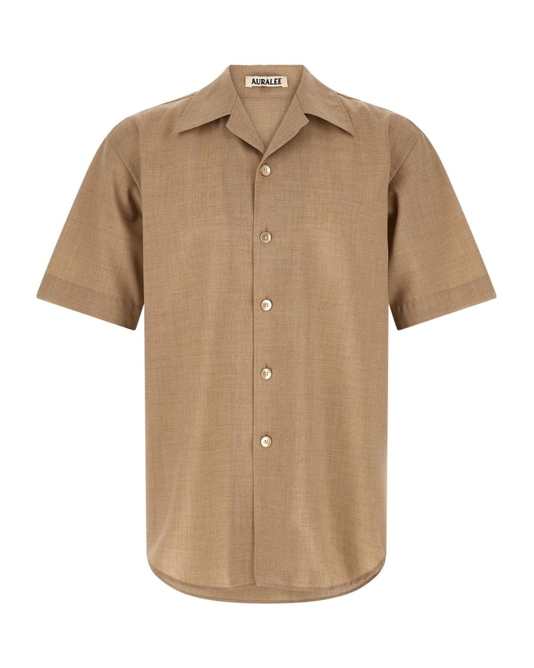 Auralee Natural Short-Sleeve Cashmere Shirt for men