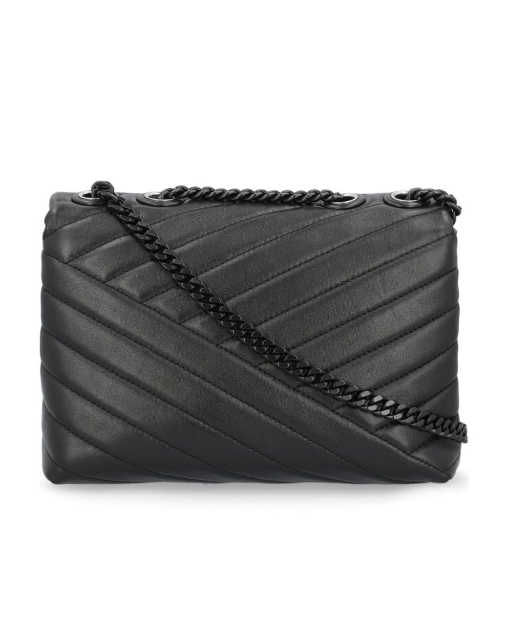 Tory Burch Black Kira Chevron Convertible Small Shoulder Bag