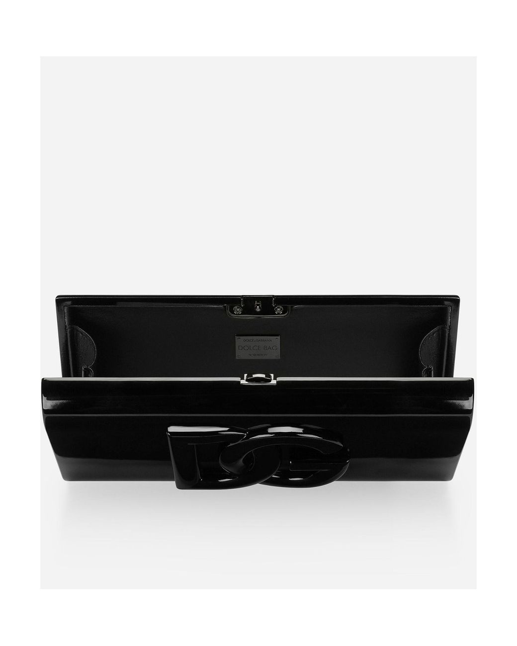 Dolce & Gabbana Black Logo Embossed Box Clutch Bag