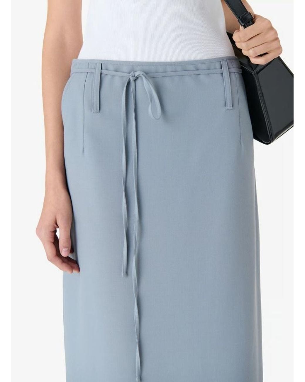 IRO Gray Belt Loop Midi Skirt
