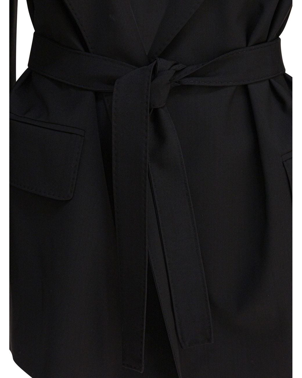 Max Mara Black Talento Tied Long-Sleeved Jacket