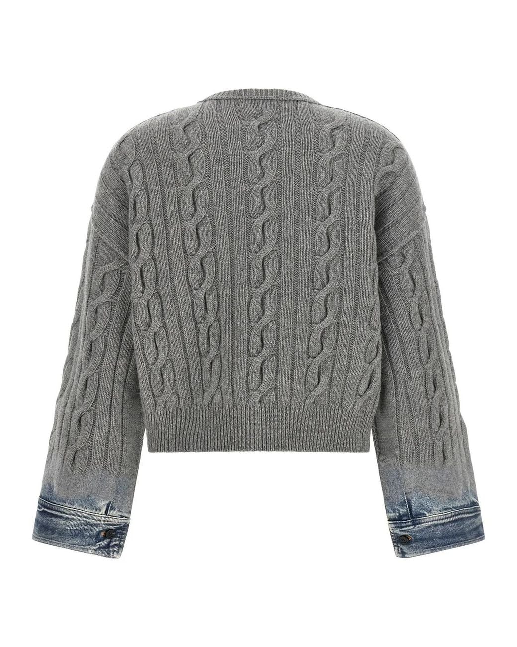 Haikure Gray Cropped Knit Sweater