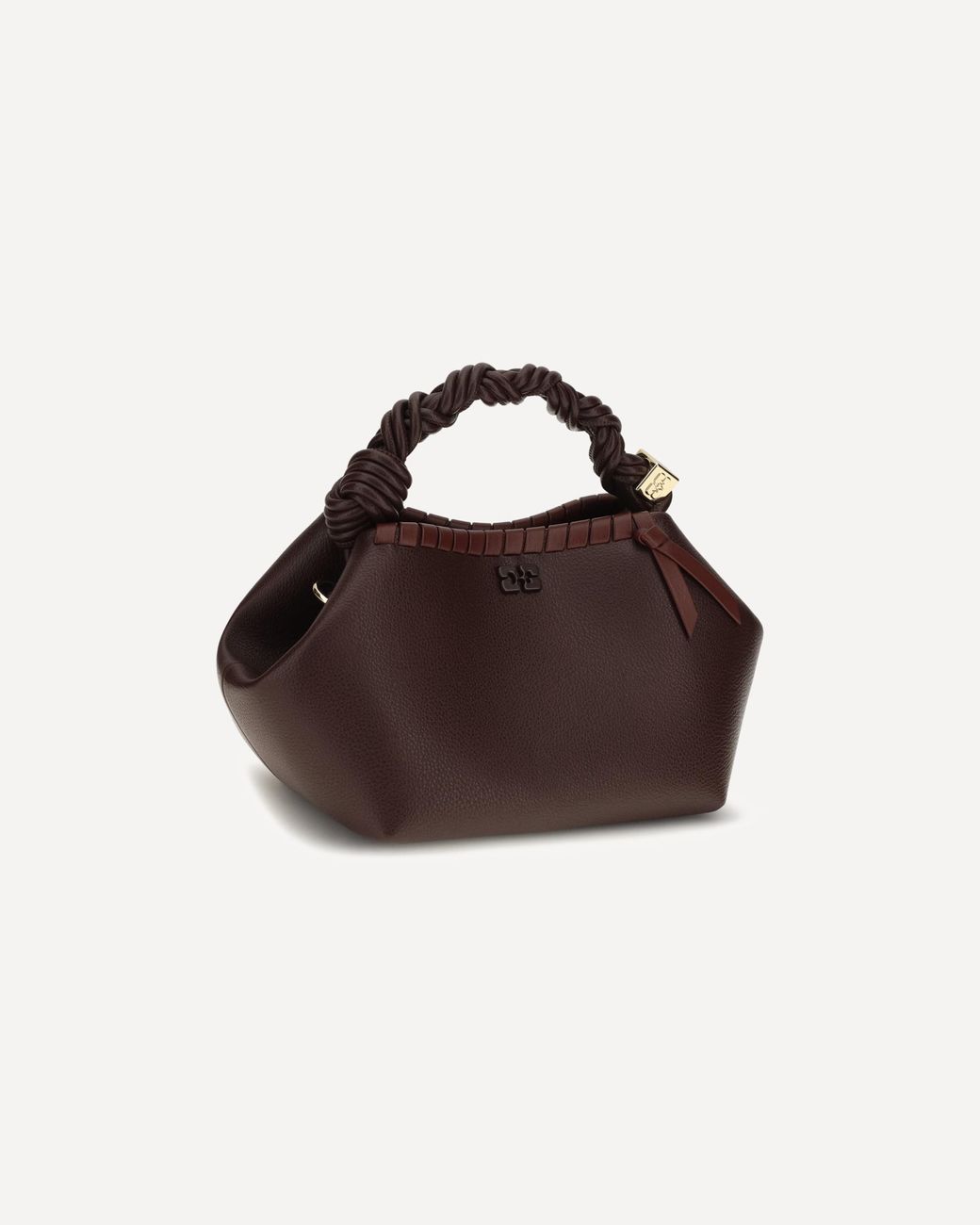 Ganni Brown Bou Small Braided Shoulder Bag