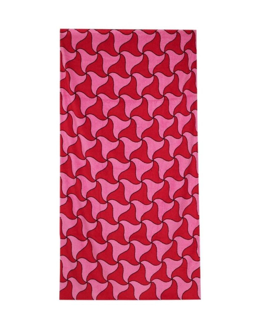 Bottega Veneta Pink Ghost Abstract-Pattern Beach Towel