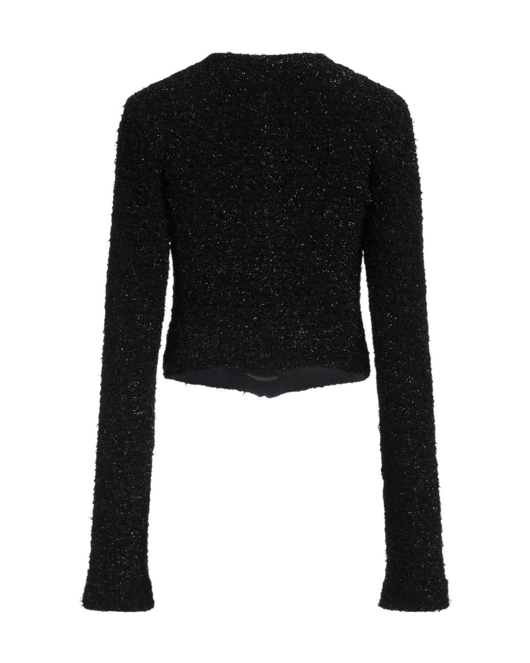 Balenciaga Black Metallic Tweed Coat