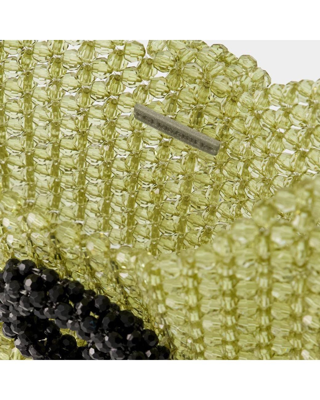 Germanier Green Beaded Hobo Shoulder Bag