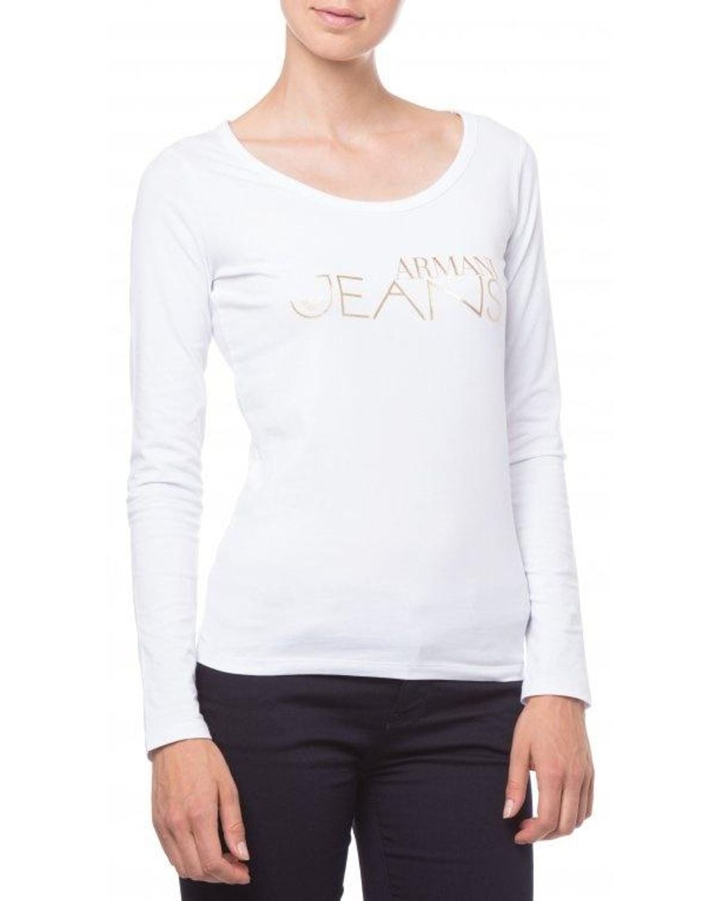 Armani Jeans White Logo Detail T-Shirt
