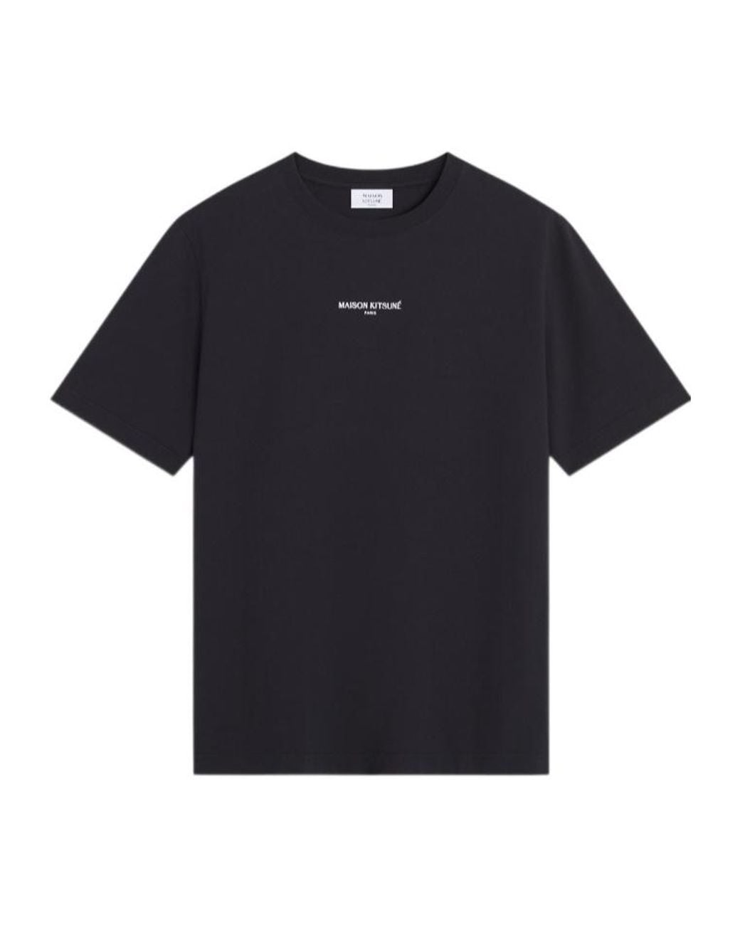Maison Kitsuné Black Maison Kitsuné Paris Logo T-Shirt for men