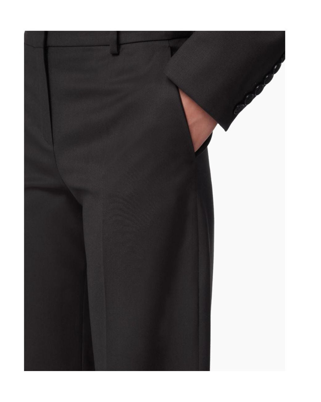 Nina Ricci Black Wide Leg Gabardine Pants