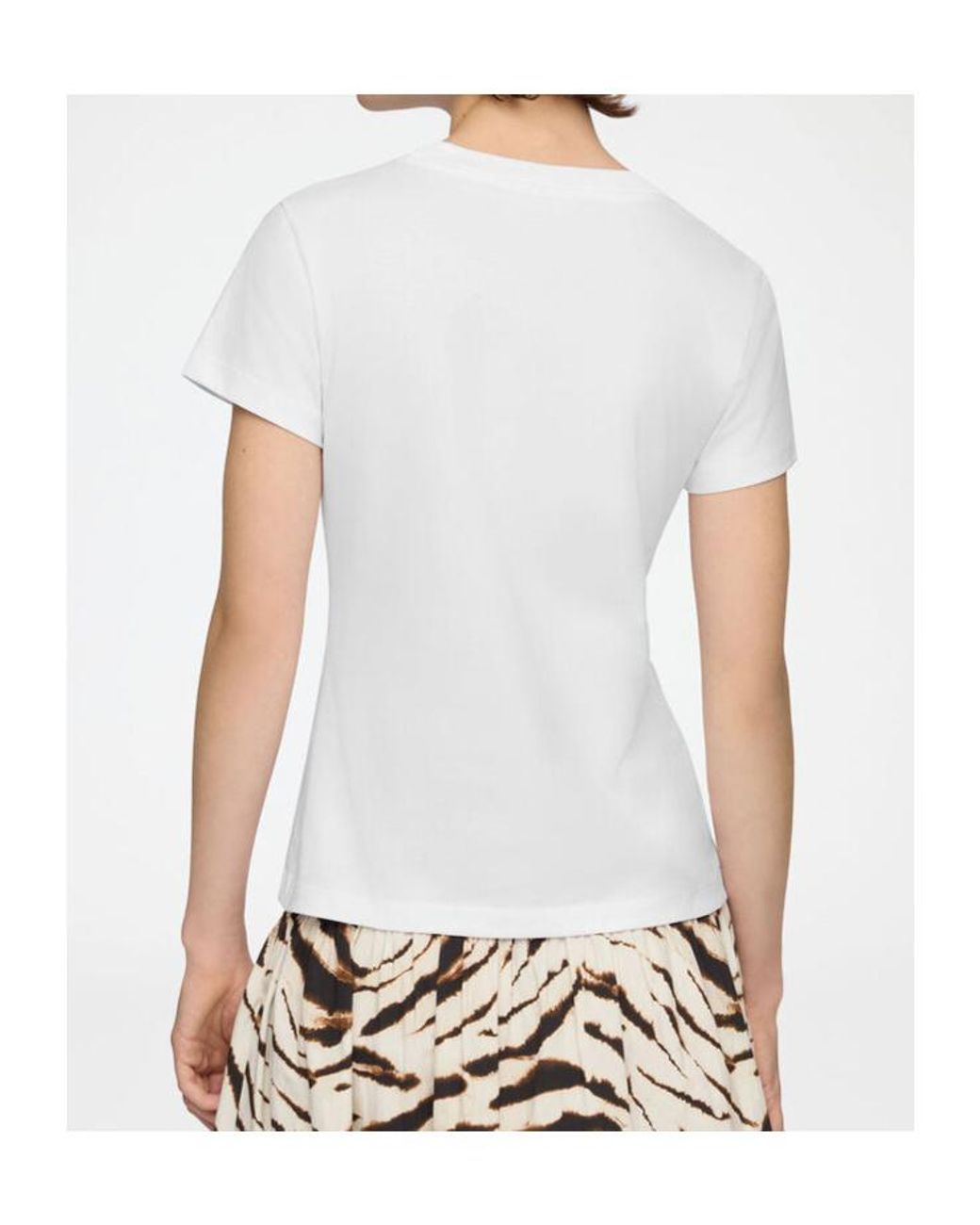 Ganni White Tiger Graphic Baby Fit T-Shirt