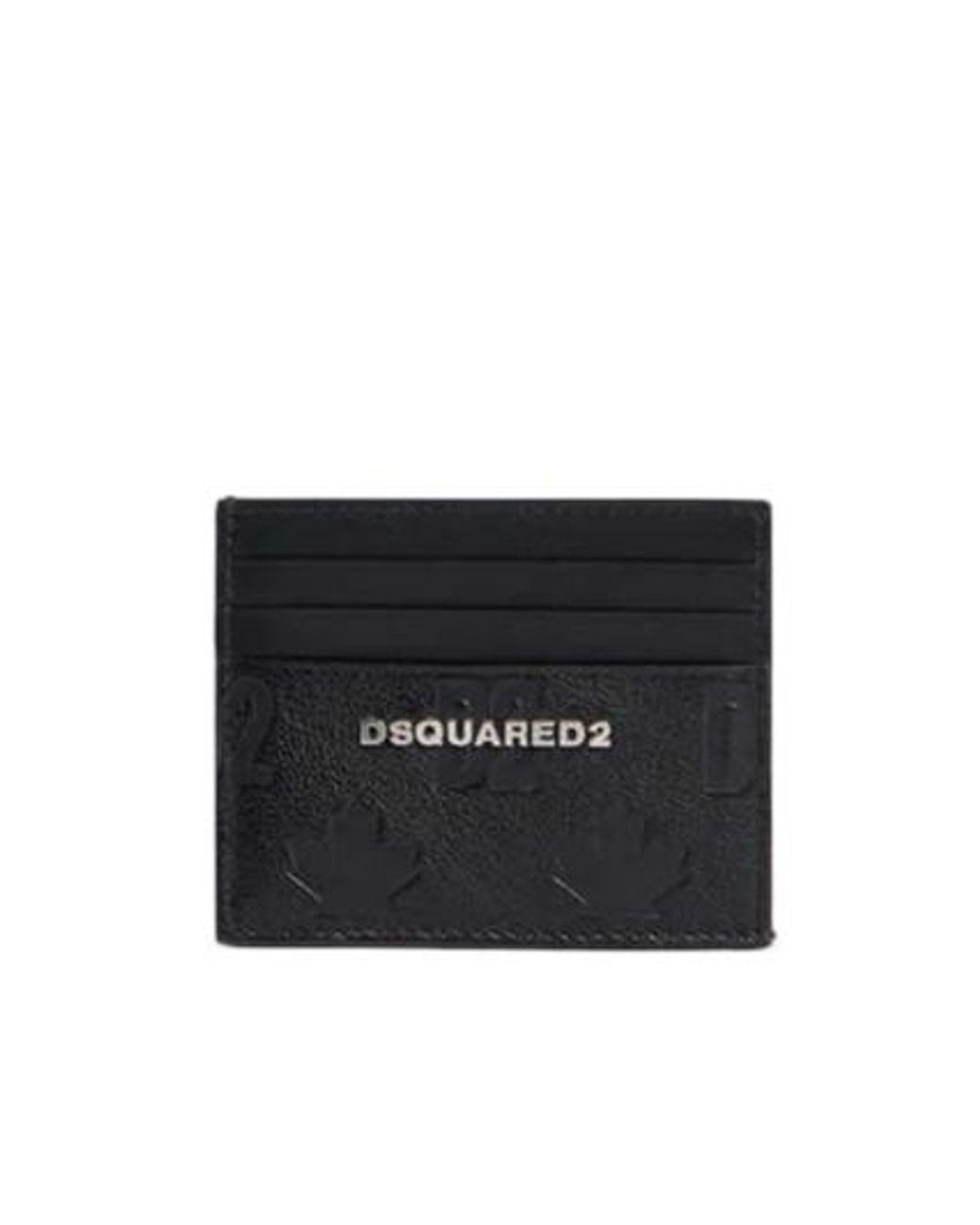 DSquared² Black Logo Embossed Card Holder Wallet for men