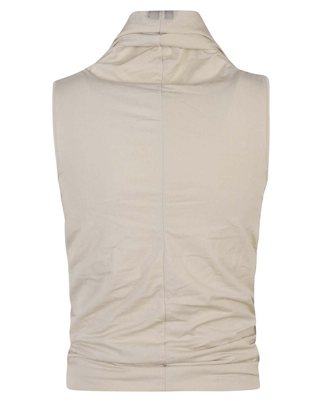 Rick Owens Gray Sleeveless Gathered Top