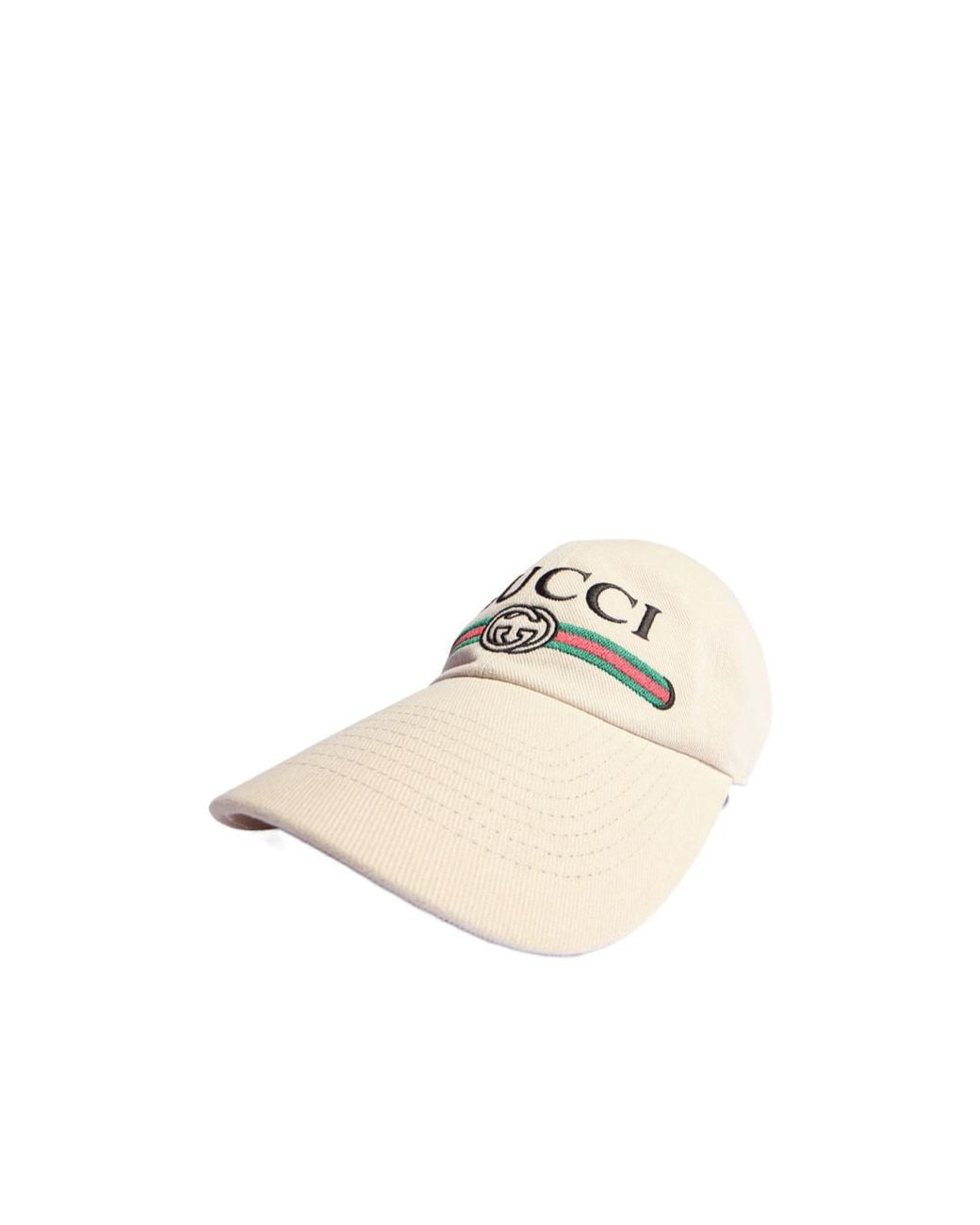 Gucci White Embroidery Baseball Cap for men