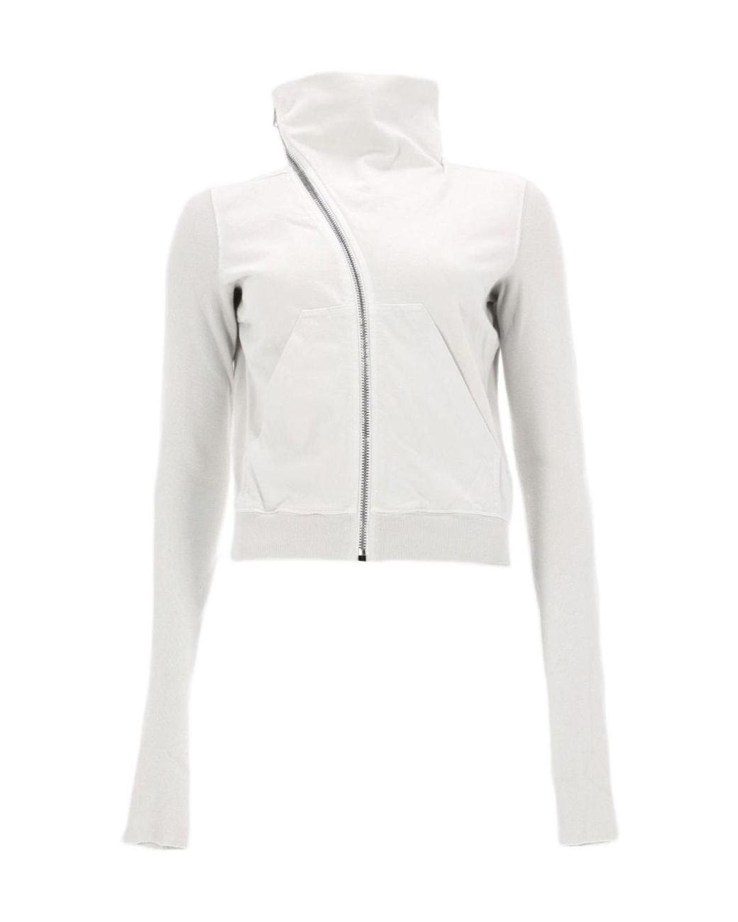 Rick Owens Gray Long Sleeve Zip-Up Pullover
